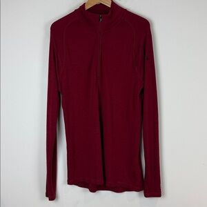 Smartwool Burgundy Quarter-Zip Pullover Size Men's Large